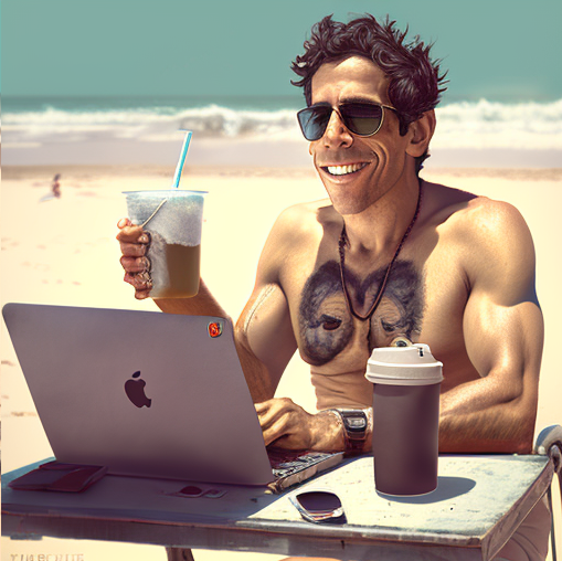 Ben Stiller on the beach